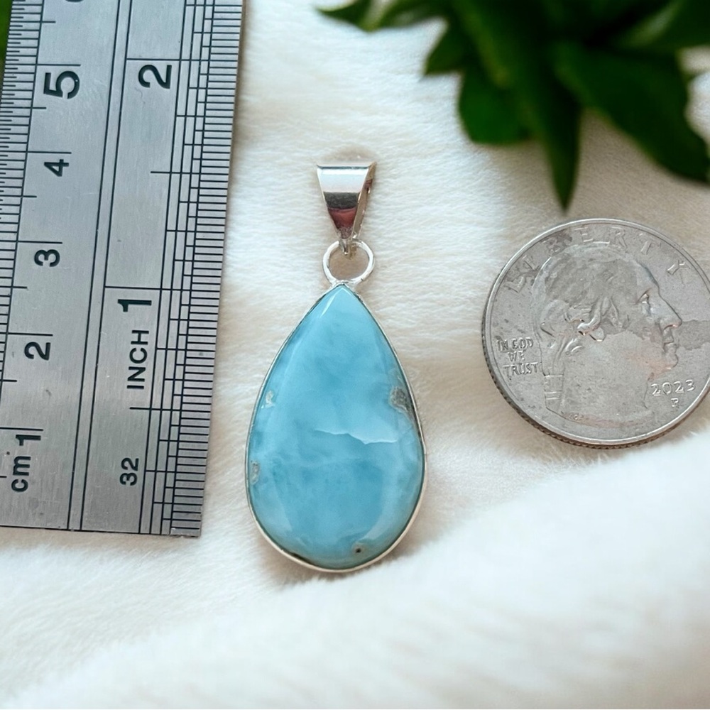 ❌SOLD❌Handmade Larimar Gemstone Pendant - Picture 2 of 3